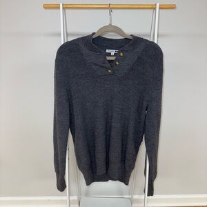 Uniqlo Gray Cowl Neck Sweater Lightweight Knit